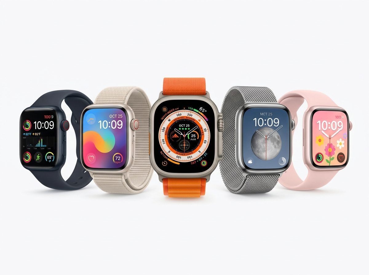 Apple Watch Series 12 in multiple case finishes and bands