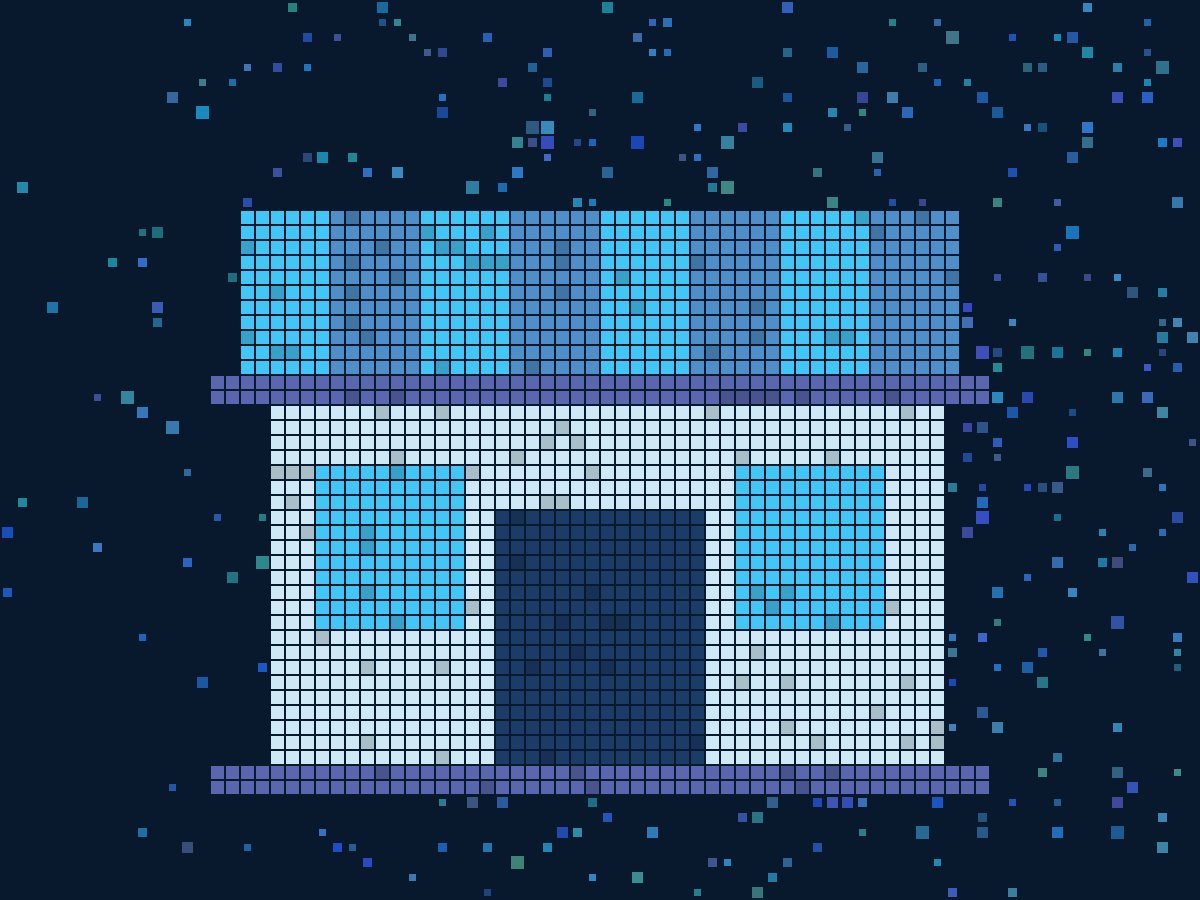 Pixel illustration of a retail storefront