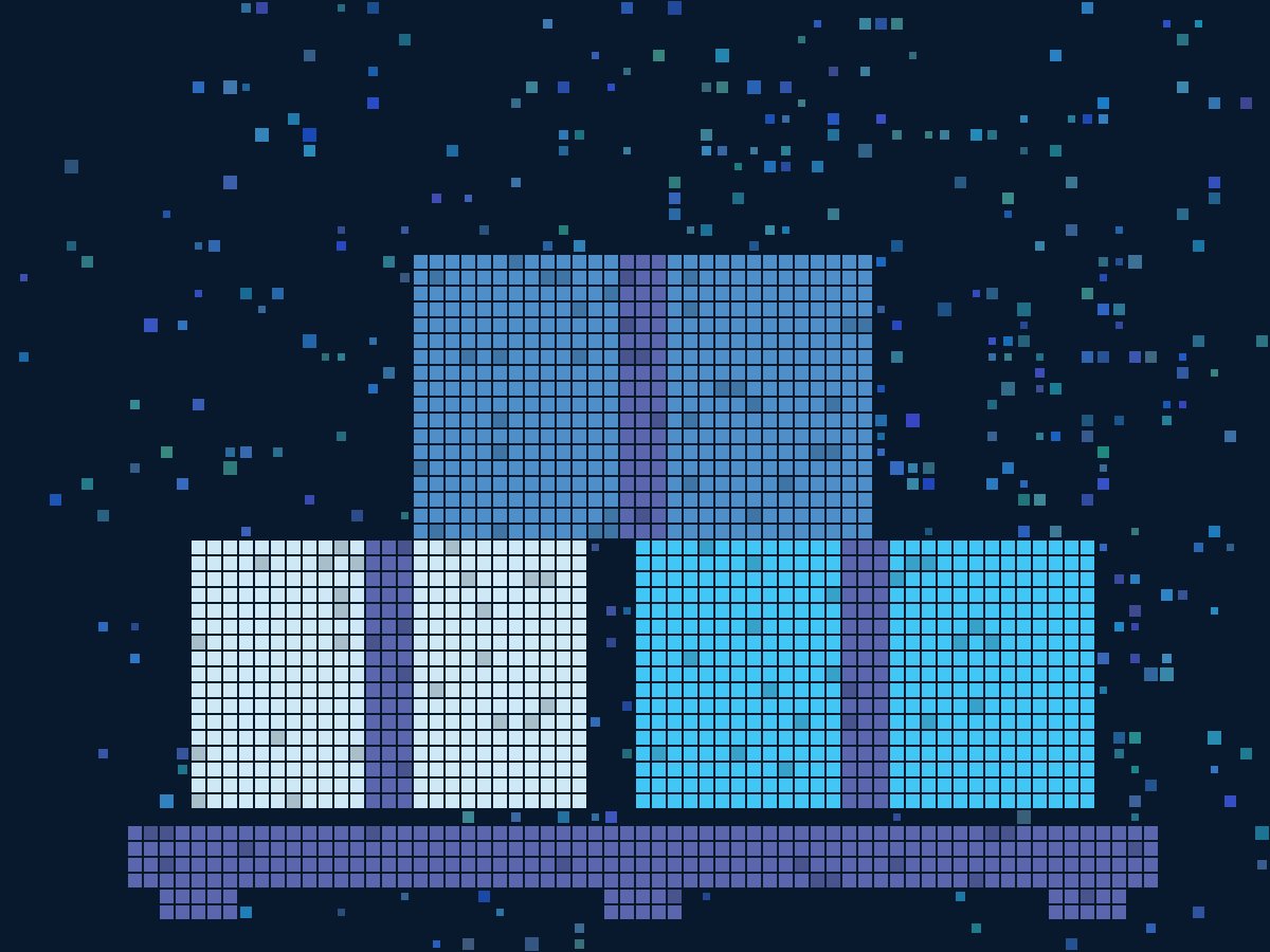Pixel illustration of stacked cartons on a pallet
