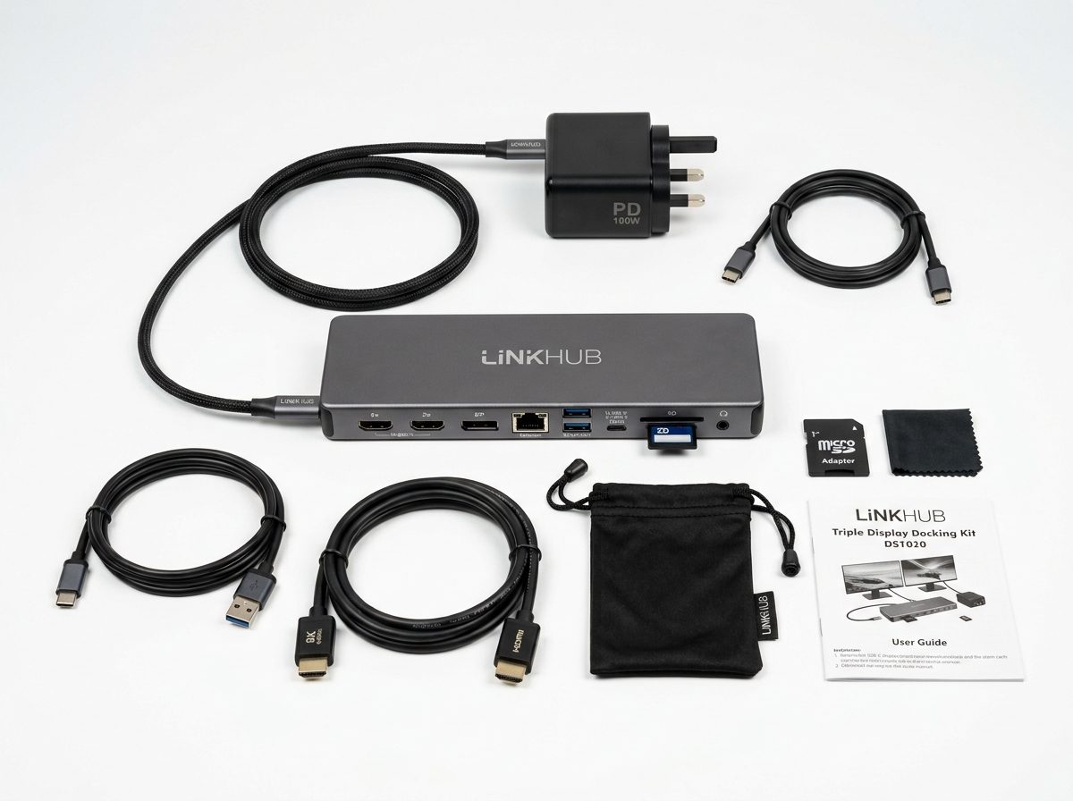 Docking station, cables and accessory kit