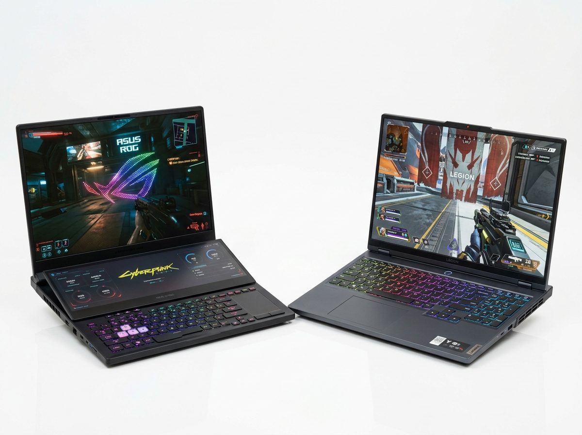 ASUS ROG and Lenovo Legion gaming laptops