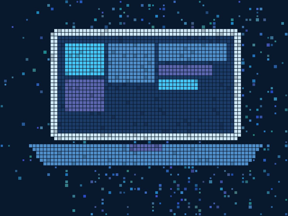 Pixel illustration of a laptop